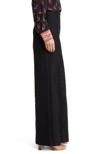 Shop Kobi Halperin Morgan Lace Palazzo Pants In Black