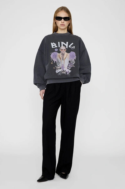 Shop Anine Bing Harvey Crew Ab X To X Iscreamcolour Elton John In Washed Black In Cream