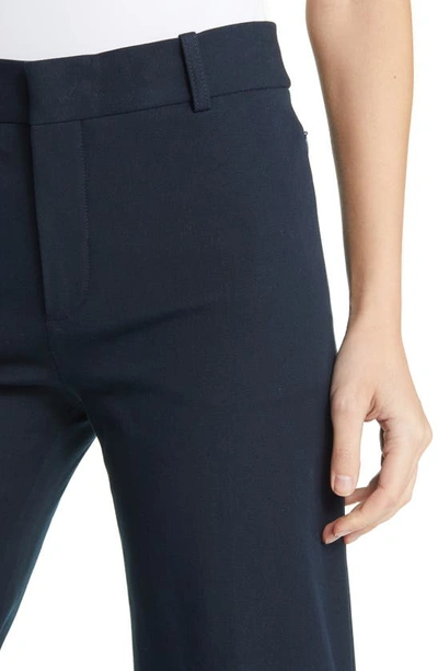 Frame Le Crop Mini Boot Cotton-blend Twill Kick-flare Pants In Navy