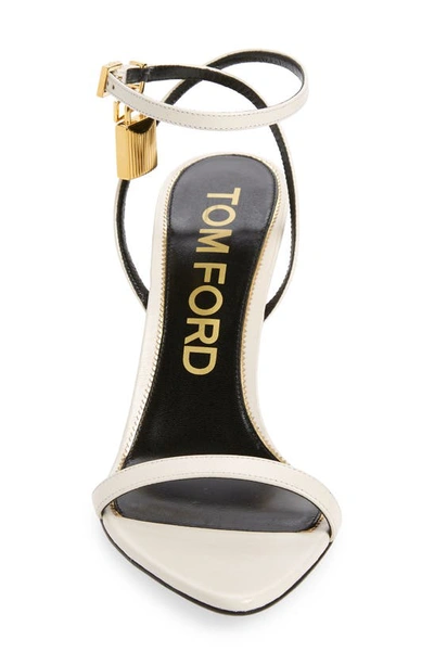 Tom Ford White Pumps With High Stiletto Heel And Padlock Detail In Patent Leather Woman In Chalk