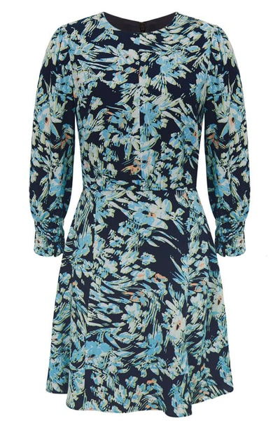 Shop Reiss Annie Floral Minidress In Navy/ Blue