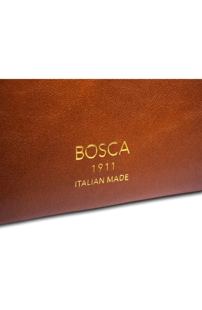 Shop Bosca Hard Burn Leather Card Case In Tan