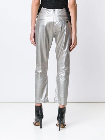 Shop Ann Demeulemeester 'angelina' Trousers - Metallic