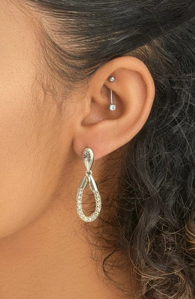 Shop Sterling Forever Elisa Frontal Hoop Earrings In Silver