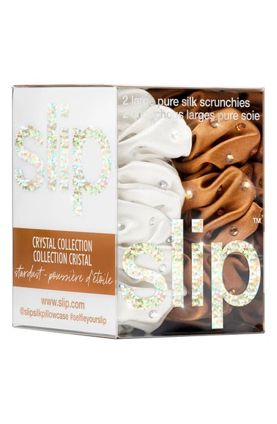 Slip Stardust Crystal-embellished Large Silk Scrunchie Set Of Two