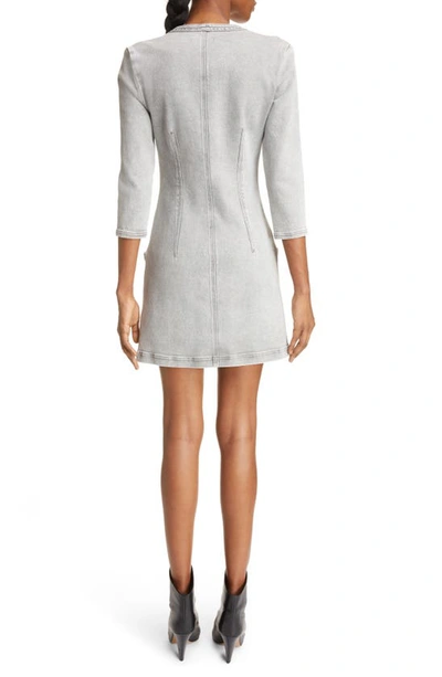 Shop Isabel Marant Vona Stretch Denim Minidress In Light Grey