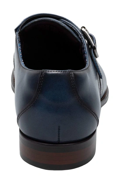 Shop Stacy Adams Karcher Plain Toe Monk Strap Shoe In Navy