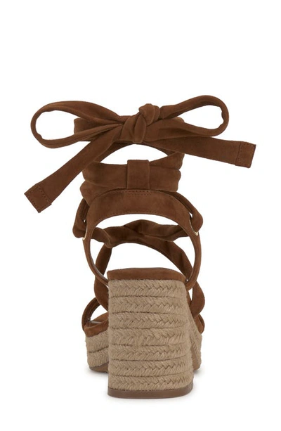 Shop Vince Camuto Roreka Wraparound Tie Espadrille Sandal In Cinnamon Bark