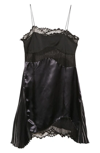 Shop Victoria Beckham Lace Detail Camisole Dress In Black