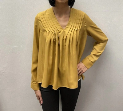 Shop The Korner Tie Back Blouse In Yellow
