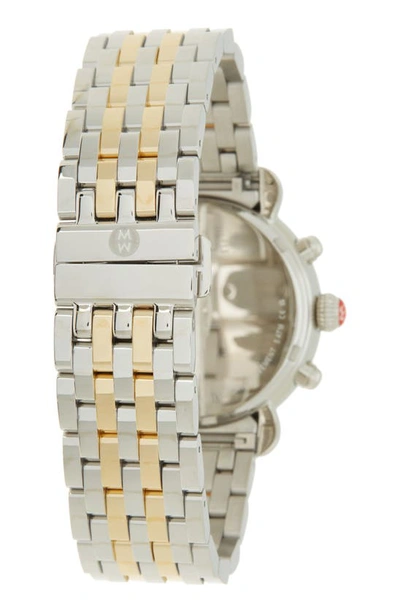 Shop Michele Deco Ii Two Hand Diamond Bracelet Watch In Gold