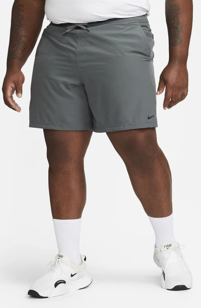 Shop Nike Dri-fit Form Athletic Shorts In Iron Grey/ Black