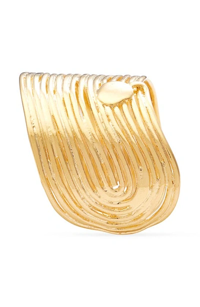 Shop Gas Bijoux Wave Ring In Gold