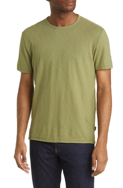 Shop John Varvatos Ashe Pima Cotton Slub T-shirt In Light Olive