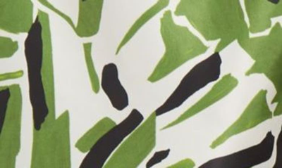 Shop Palm Angels Macro Hibiscus Print Swim Trunks In Green White