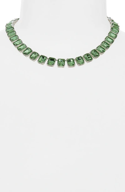 Shop Martha Calvo Anna Czech Crystal Collar Necklace In Peridot