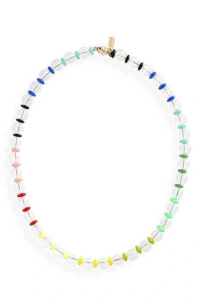 Shop Martha Calvo Evolve Glass Beaded Necklace In Rainbow