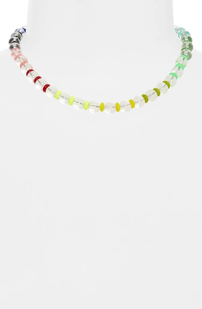 Shop Martha Calvo Evolve Glass Beaded Necklace In Rainbow