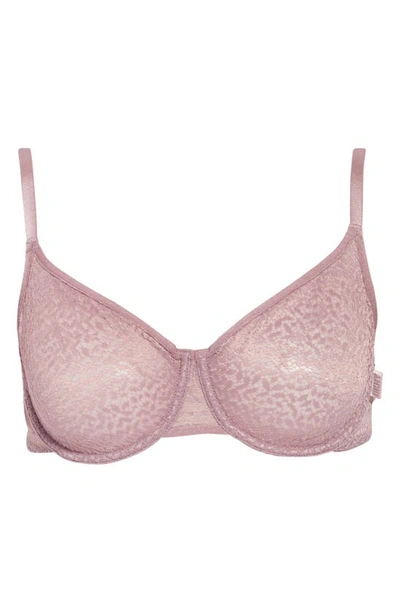 Shop Dkny Modern Lace Unlined Demi Bra In Elderberry