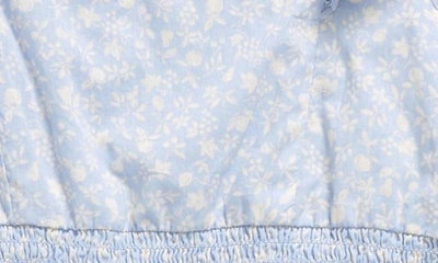 Shop Mini Boden Kids' Floral Print Tiered Ruffle Long Sleeve Dress In Brunnera Blue Orchard