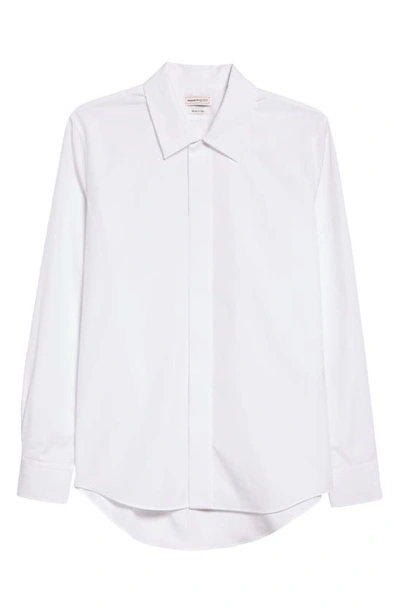 Shop Alexander Mcqueen Organic Cotton Poplin Button-up Shirt In White