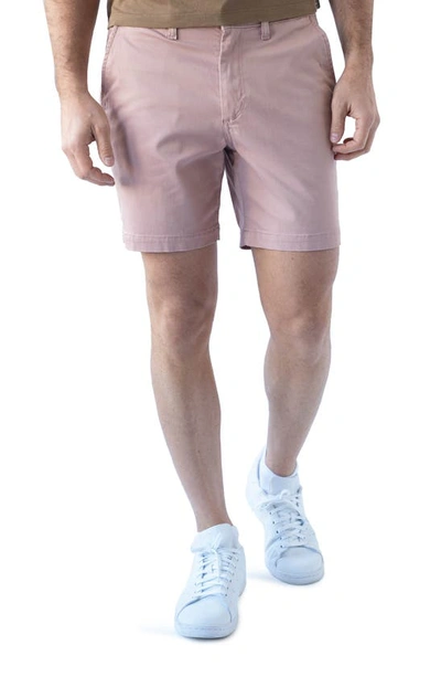 Shop Devil-dog Dungarees 7-inch Performance Stretch Chino Shorts In Dusty Mauve