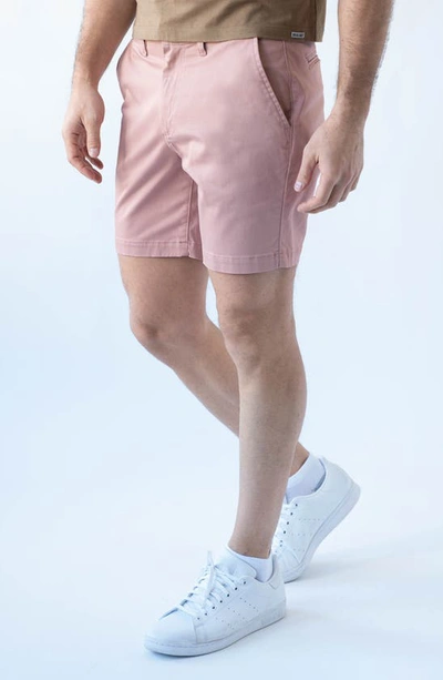 Shop Devil-dog Dungarees 7-inch Performance Stretch Chino Shorts In Dusty Mauve