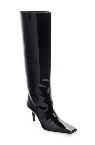 Shop Acne Studios Besquared Pointed Toe Knee High Boot In Black