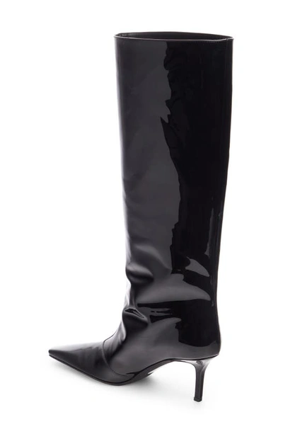 Shop Acne Studios Besquared Pointed Toe Knee High Boot In Black