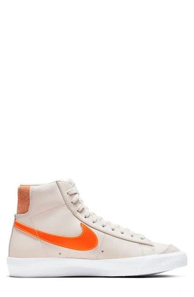 Shop Nike Blazer Mid '77 High Top Sneaker In Light Bone/ Orange/ Orange
