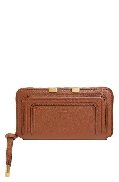 Shop Chloé Marcie Leather Zip Wallet In 25m Tan