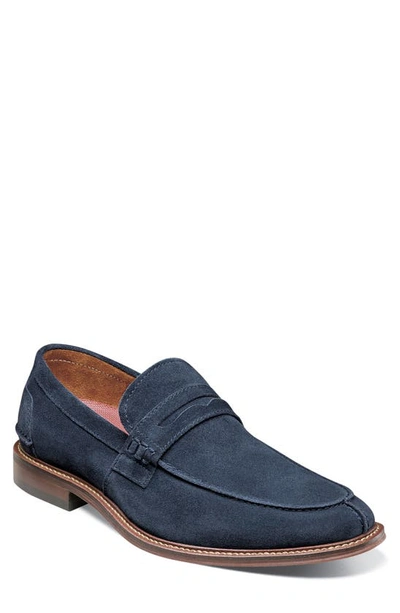 Shop Stacy Adams Marlowe Penny Loafer In Navy Suede