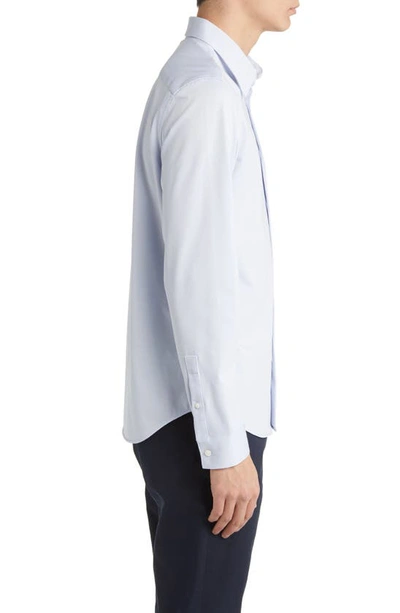 Shop Theory Sylvain Nd Structure Knit Button-up Shirt In Olympic - Yjy