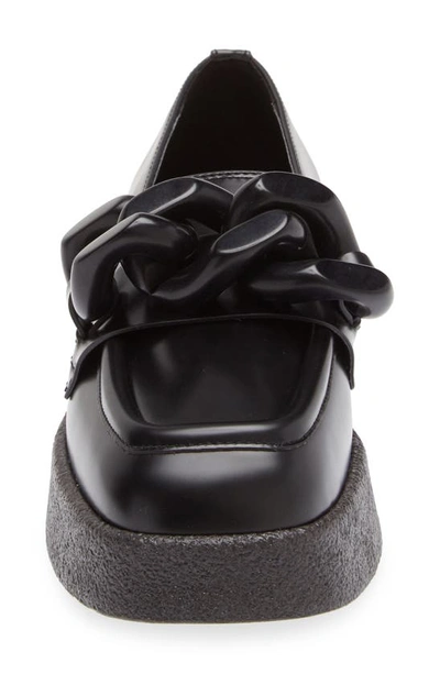 Shop Stella Mccartney Skyla Chain Detail Platform Loafer In 1000 - Black