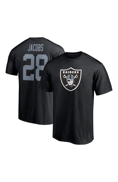 Shop Fanatics Branded Josh Jacobs Black Las Vegas Raiders Player Icon Name & Number T-shirt