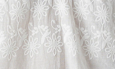 Lucky Brand Embroidered Eyelet Peasant Top In Whisper White