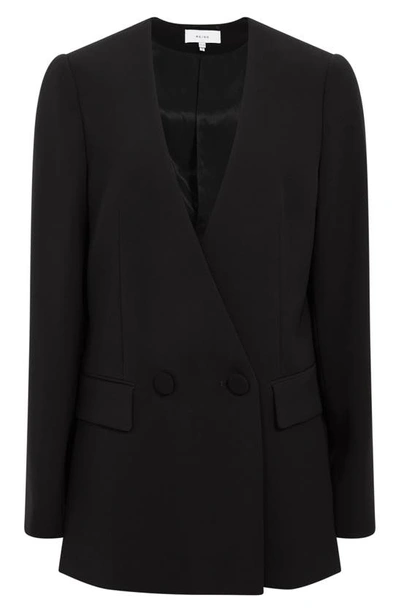 Shop Reiss Margeuax Double Breasted Jacket In Black
