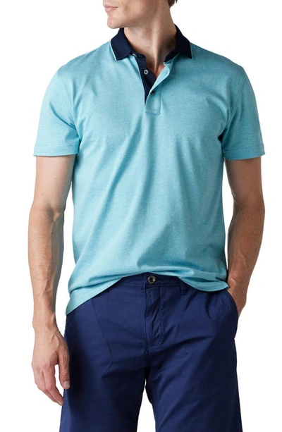Shop Rodd & Gunn Stanley Point Dot Print Short Sleeve Polo In Turquoise