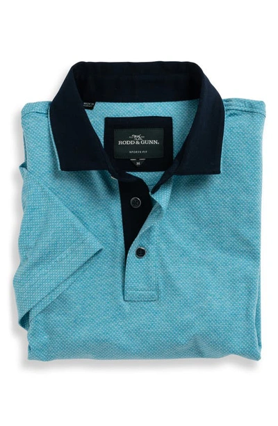 Shop Rodd & Gunn Stanley Point Dot Print Short Sleeve Polo In Turquoise