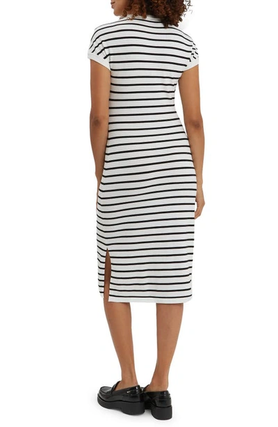 Shop Nom Maternity Lydia Stripe Knit Maternity Dress In Blue & White Stripe