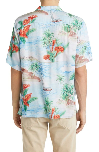 Shop Allsaints Catalina Aloha Camp Shirt In Blue