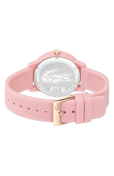 Shop Lacoste 12.12 Silicone Strap Watch, 36mm In Pink