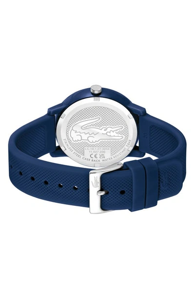 Shop Lacoste 12.12 Silicone Strap Watch, 42mm In Blue