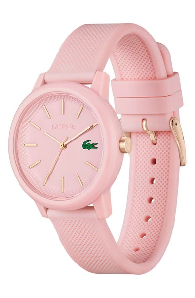 Lacoste Women's L.12.12 Pink Silicone Strap Watch 36mm In Pink