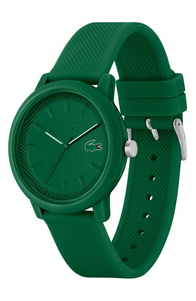 Shop Lacoste 12.12 Silicone Strap Watch, 42mm In Green