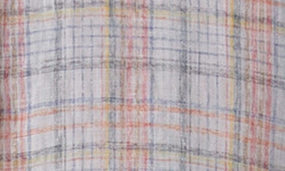 Bugatchi Shaped Fit Plaid Linen Short Sleeve Button-up Shirt In White