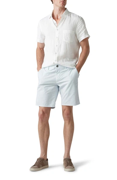 Shop Rodd & Gunn Ellerslie Short Sleeve Linen Button-up Shirt In Snow