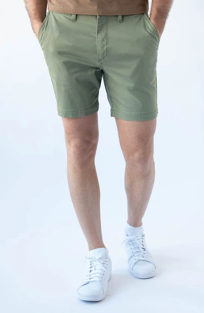 Devil-dog Dungarees 7-inch Performance Stretch Chino Shorts In Sea Spray
