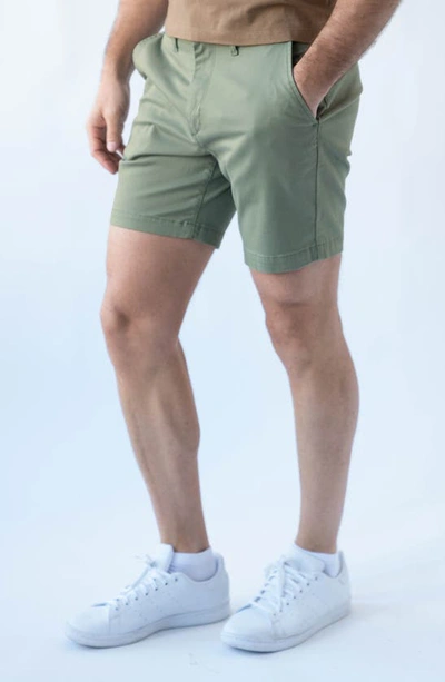 Devil-dog Dungarees 7-inch Performance Stretch Chino Shorts In Sea Spray