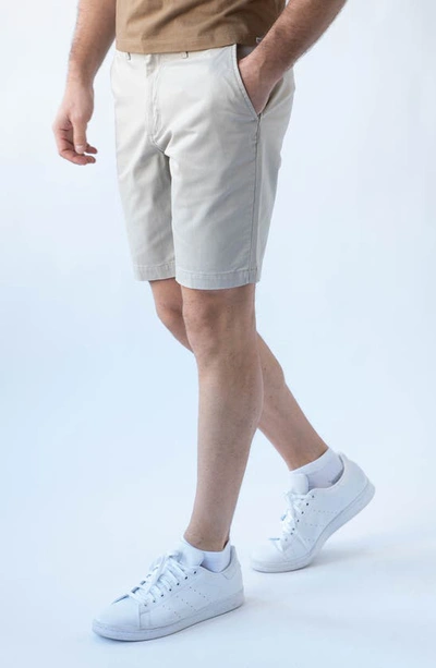 Devil-dog Dungarees 9-inch Performance Stretch Chino Shorts In Putty